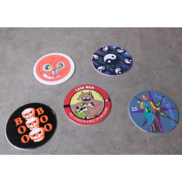 Misc Vintage POG Milkcaps Lot of 24: Slammer Jammer, WPF, Cookie Crisp, Simpsons - Picture 11 of 12
